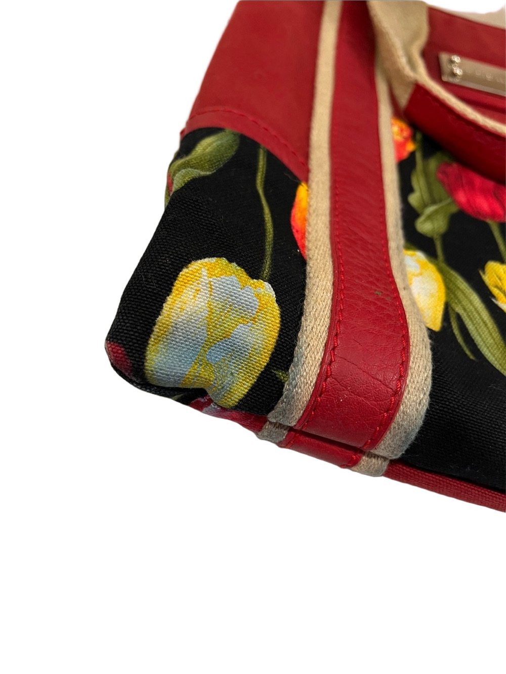 Dolce & Gabbana Red Tulip Canvas Tote - Picture 11 of 13